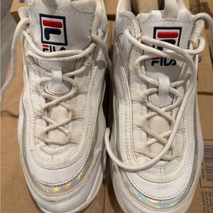 Fila Hologram White Sneakers size 10 women’s